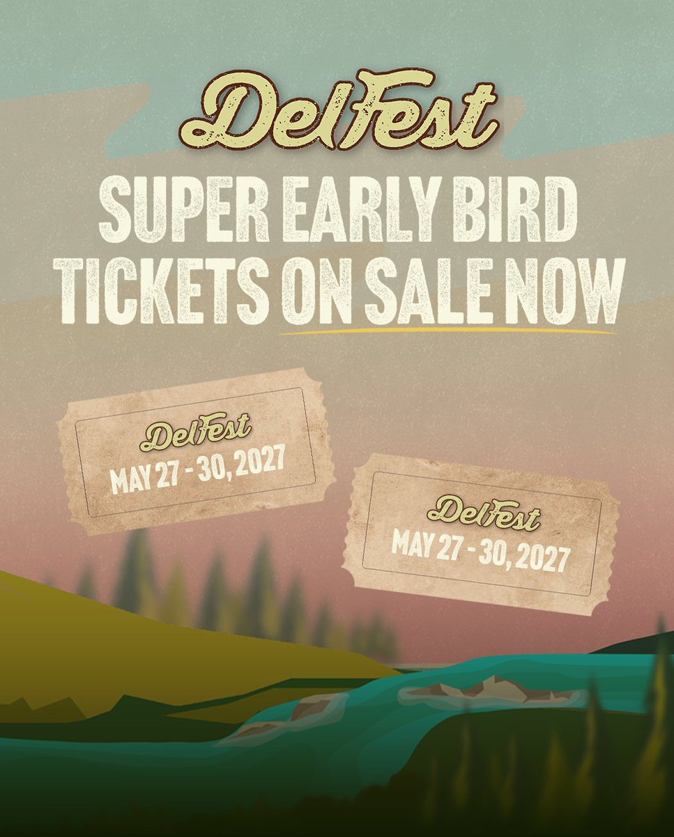 DelFest's tweet photo. Surprise 🥳 Super Early Bird tickets are on sale NOW! Get your DelFest 2027 tickets at the lowest price possible!

https://t.co/pUwgee6WPs https://t.co/PsZp7XbLnl