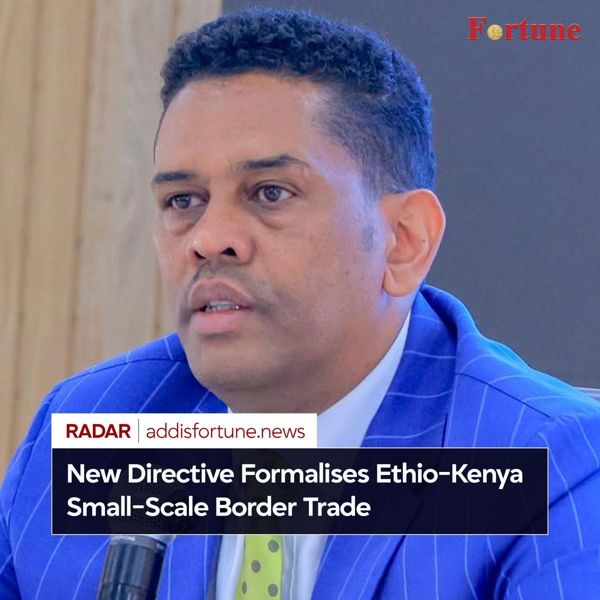 addis_fortune's tweet photo. The Ministry of Trade & Regional Integration (MoTRI) has approved a directive establishing a simplified border trade regime with Kenya to regulate small-scale cross-border commerce. #MOTRI #Trade #Ethiopia #Kenya
Read more - https://t.co/dA48iAGCgt https://t.co/UH3OoEZTGm