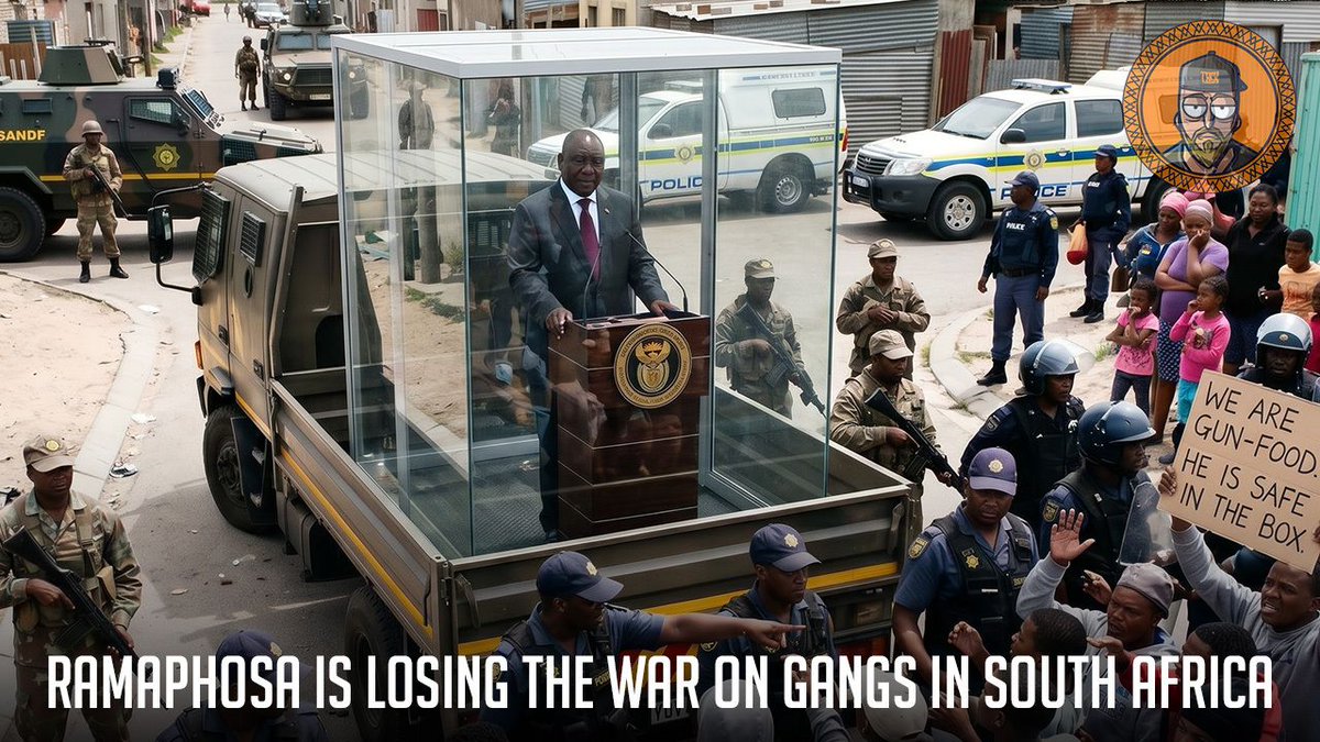 RenaldoGouws's tweet photo. Three months after Cyril Ramaphosa committed to sending the military into gang-ridden areas and with a budget of R823 million, how many gangs do you think they have eradicated? Watch the video to find out...

Video Link: https://t.co/M1zCaDpFBi https://t.co/Z7Wr2oEPw7
