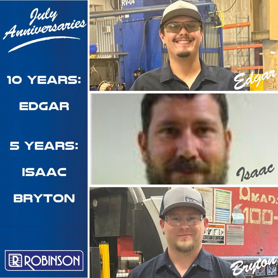 WeAreRobinson's tweet photo. 𝗖𝗲𝗹𝗲𝗯𝗿𝗮𝘁𝗶𝗻𝗴 𝘁𝗵𝗲 𝗣𝗲𝗼𝗽𝗹𝗲 𝗪𝗵𝗼 𝗠𝗮𝗸𝗲 𝗨𝘀 𝗪𝗵𝗼 𝗪𝗲 𝗔𝗿𝗲

Happy work anniversary to Keith, Jesse, Kasey, Heather, Edgar, Isaac, and Bryton.

Thank you for your years of service and dedication to Robinson.

#EmployeeAnniversary https://t.co/kxXZx1Rpr1