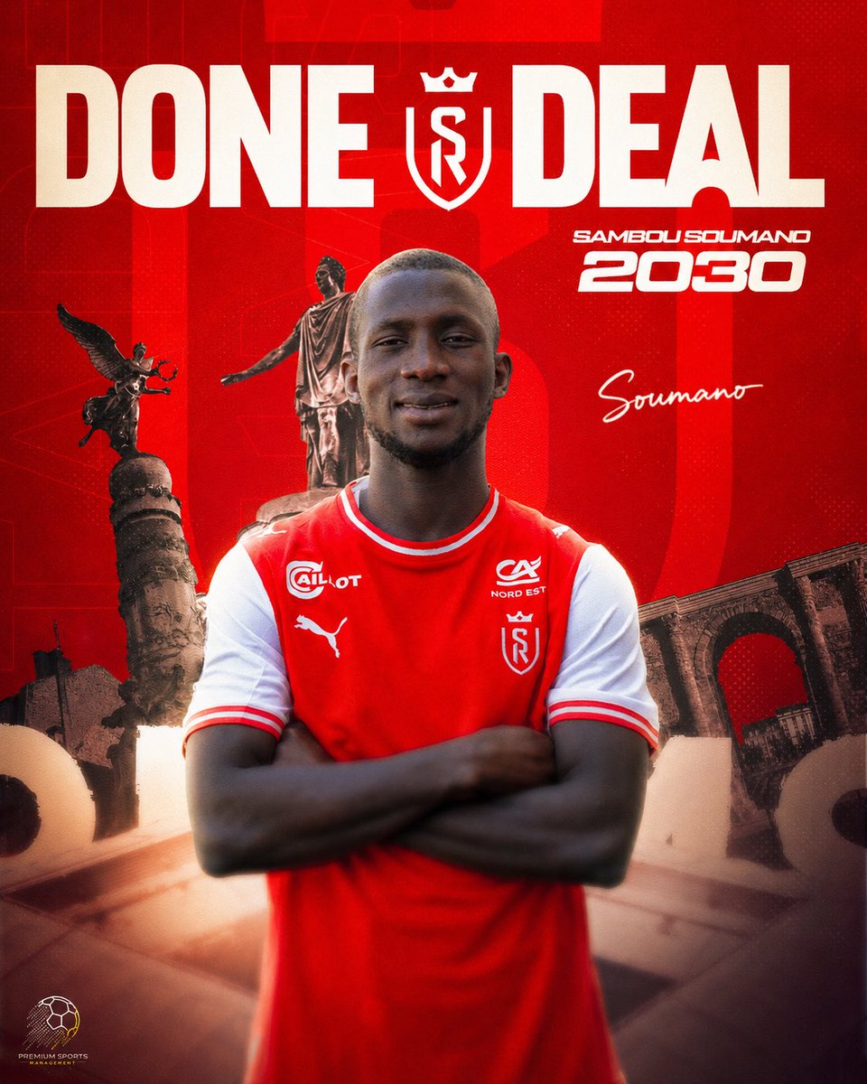 PremiumSportsPS's tweet photo. 𝗦𝗮𝗺𝗯𝗼𝘂, 𝗰𝗮𝗽 𝘀𝘂𝗿 𝘂𝗻 𝗻𝗼𝘂𝘃𝗲𝗮𝘂 𝗱𝗲́𝗳𝗶 ! ✍️ 

Félicitations à notre attaquant Sambou Soumano pour sa signature au @StadeDeReims. Un nouveau projet, de nouveaux objectifs et, on l’espère, de nombreux filets à faire trembler. 💪 #TeamPSM https://t.co/qPDmIC2jXL