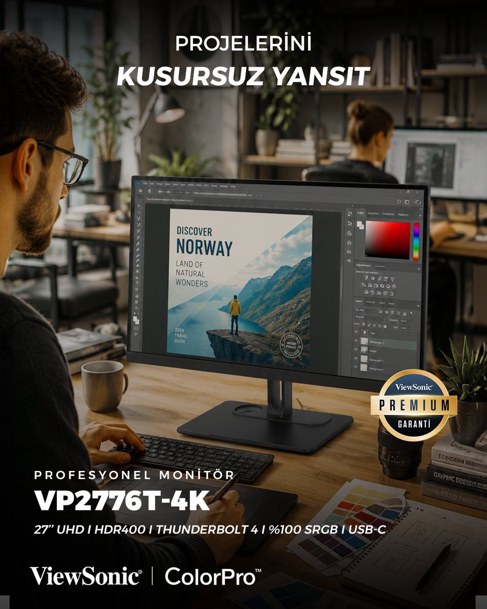 ViewSonicTR's tweet photo. 💼 Profesyonel işler için maksimum doğruluk!

VP2776T-4K, 27” UHD çözünürlük ve HDR400 desteği ile yüksek detay ve güçlü kontrast sunar.

%100 sRGB renk doğruluğu sayesinde tasarım, fotoğraf ve video işlerinde renkler gerçeğe en yakın şekilde görüntülenir. https://t.co/tTMIbJxzEF