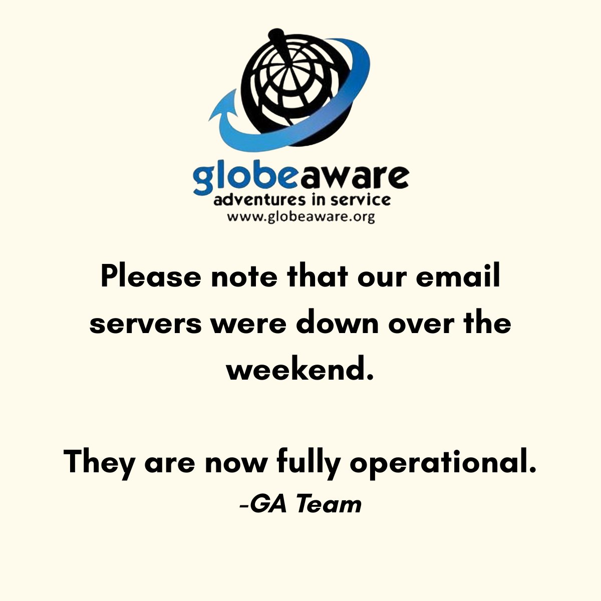 GlobeAware's tweet photo. You can email any questions or concerns about our international programs to office@globeaware.com.

#GlobeAware #nonprofit #volunteering https://t.co/Ed4OFpg90G