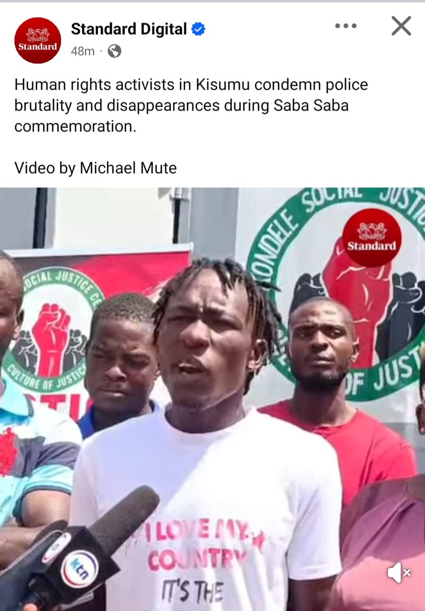 social_wg's tweet photo. A cross section of HRDs from Kisumu Caucus gathered @JusticeKondele
to commemorate Saba Saba day. They decried increased abductions and demanded immediate Criminalisation of Enforced Disappearance and Operationalization of the Victim Protection Act 2014.
https://t.co/8pzStHs3gK https://t.co/dQg74dfLiM