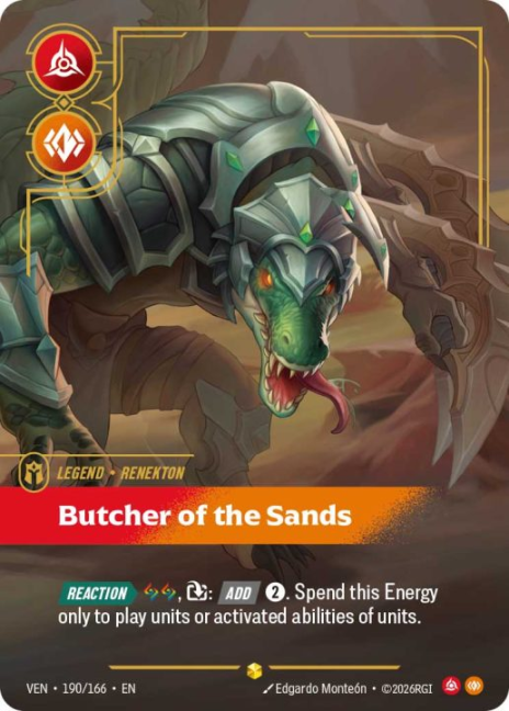 RiftboundReport's tweet photo. Overnumbered Butcher of the Sands has been revealed by @TheOuterHaven in their latest Riftbound article!

📜 https://t.co/Q2DiTStv9f

#RBVendetta https://t.co/f5BZSBMP4Z