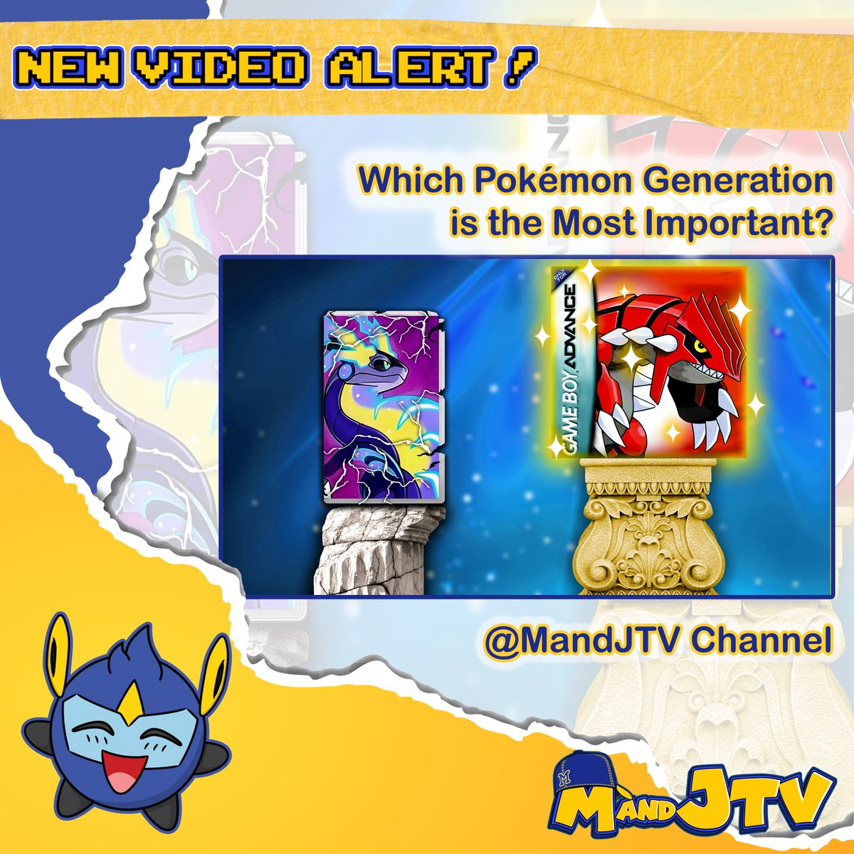 MandJTV_Michael's tweet photo. ❗❗❗NEW VIDEO ALERT❗❗❗
Which Pokémon Generation is the Most Important? 🧐

Watch here: https://t.co/Sn642e6te8

#Pokémon #MandJTV #MandJTVPokeVids #Generations https://t.co/IWJ9PYaefc