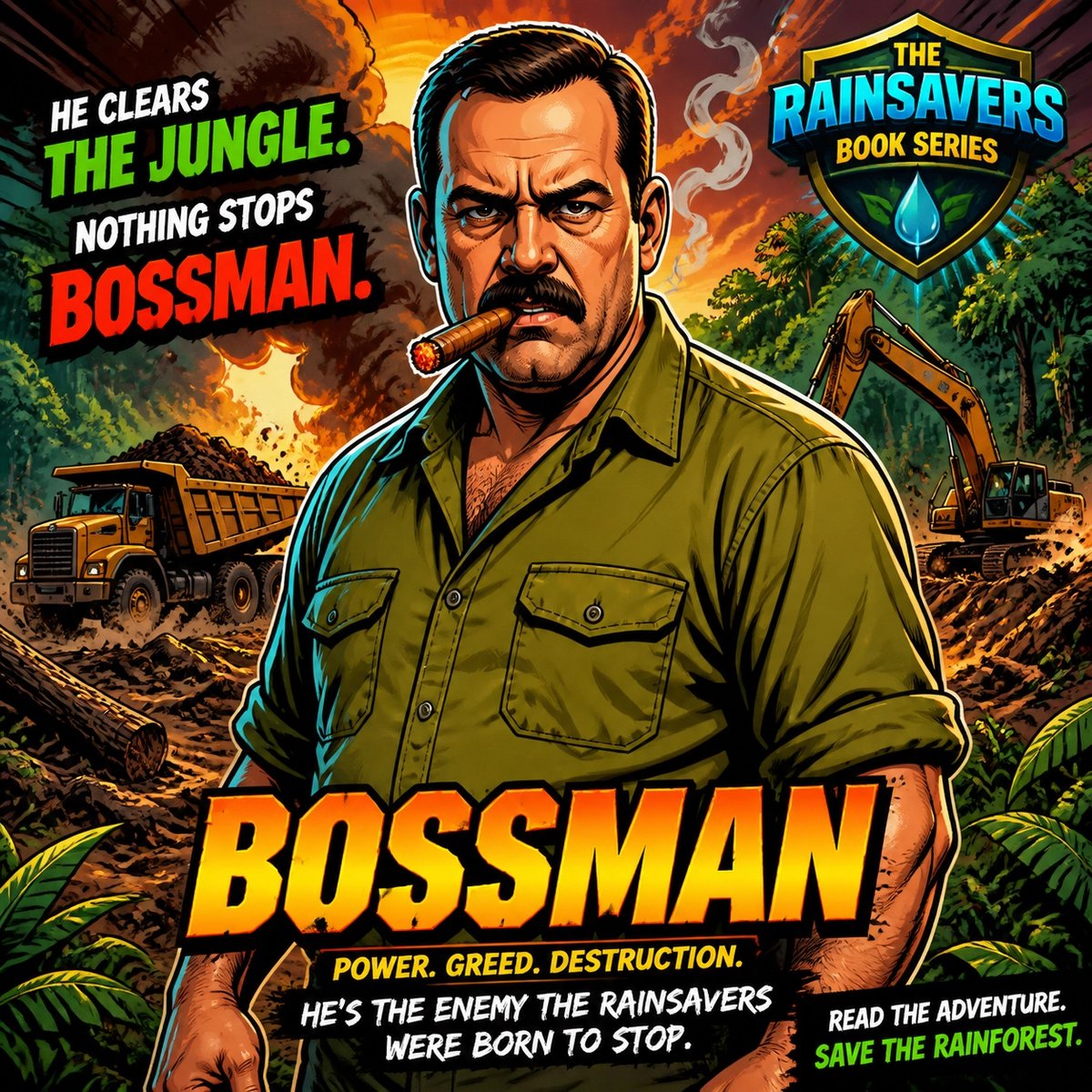 therainsavers's tweet photo. Every villain is the hero of their story! 💰 Bossman claims progress with exotic tech, but we see his evil regime for what it is. Visionary or just greedy? 🎭 Theories below! 👇

https://t.co/dtU4sslmra
#TheRainsavers #Bossman #EcoThriller #Villains https://t.co/ffmeM3clfy