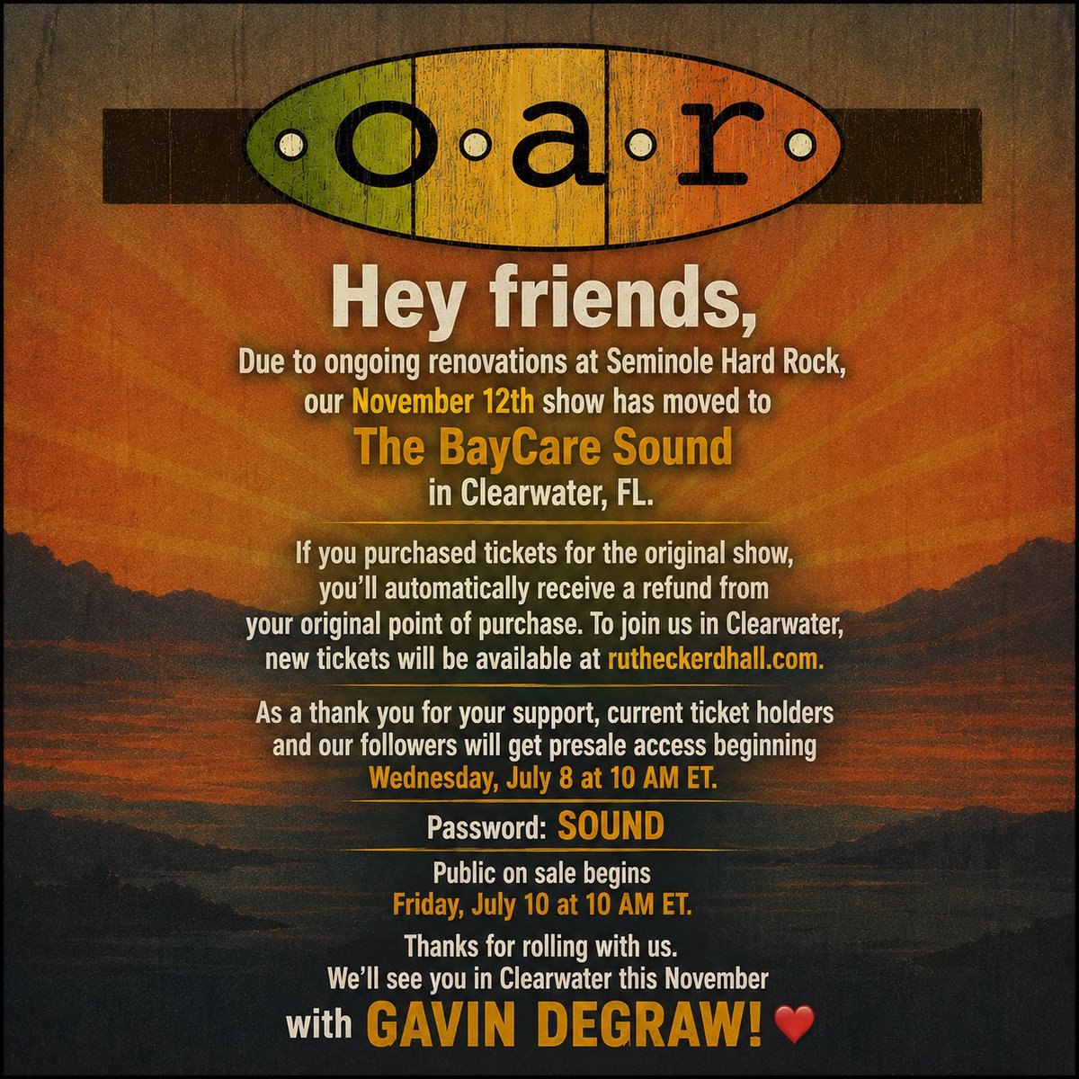 O.A.R. tweet media