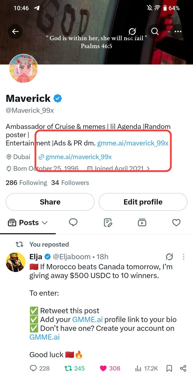 Maverick_99x's tweet photo. @Eljaboom Profile completed, bio updated, proof shared. Let's see if $OMAR picks me this time. https://t.co/dr4a3TWhpE