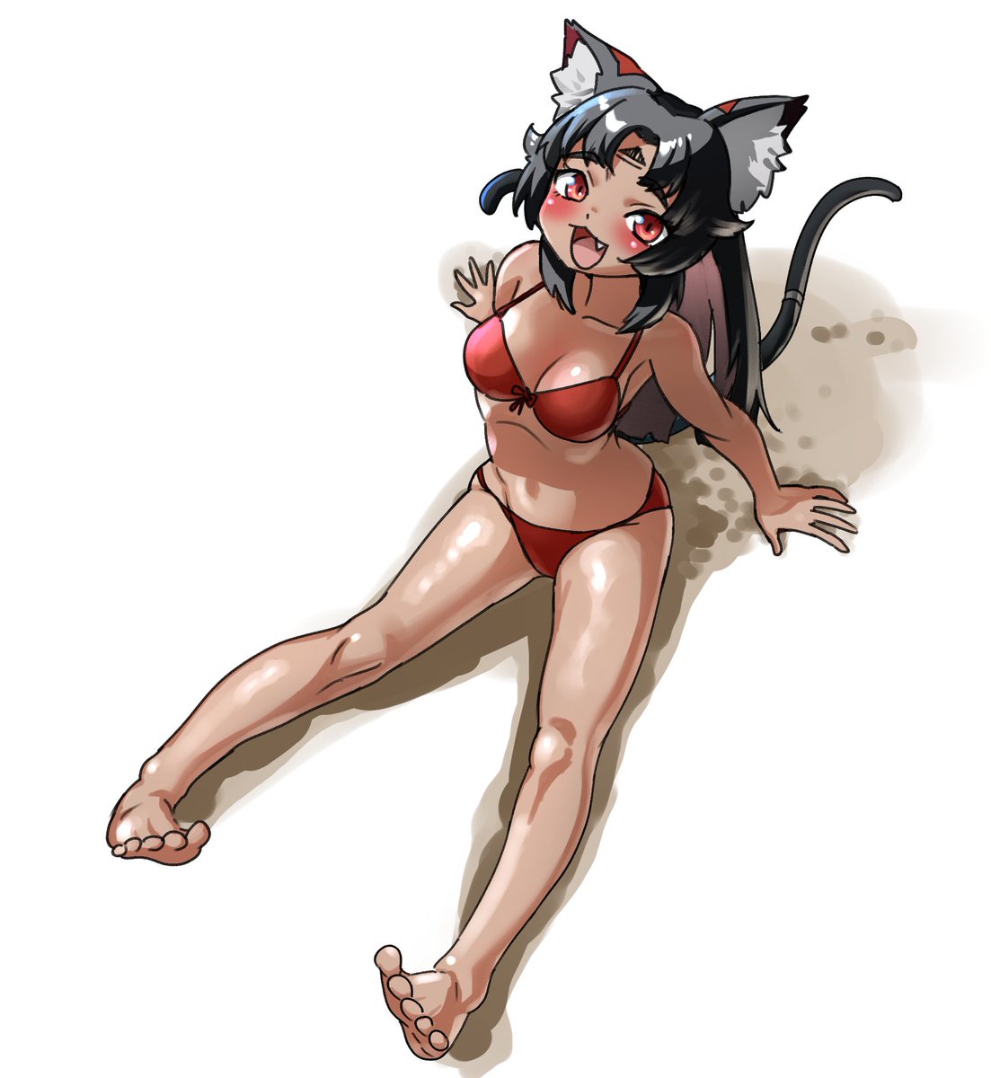 kamikennas's tweet photo. A cat on the beach . #ゼンゼロ #zzzero #绝区零 #猫宮又奈 https://t.co/31UCmBo1FG