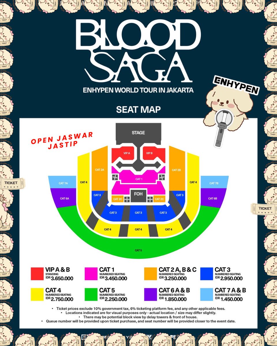 zalmijastip's tweet photo. OPEN JASWAR JASTIP
ENHYPEN BLOOD SAGA in Jakarta
by @zalmijastip

💸Fee start 300–500k
🍀Presale & Gensale
✨Jaswar / Jastip

NON-CICILAN:
💌Form 7 Juli 2026 jam 22.15 WIB

CICILAN:
💌 Form 8 Juli 2026 jam 19.30 WIB

TnC & details cek below!☺️⬇️