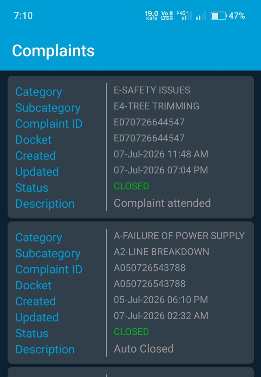 ashwin_ferrao's tweet photo. Check out this #mescom mangaluru situation! 😅 A tree's been stuck on the power line for two days now...⚡ And get this, the complaint's already been closed! 🤷♀️ Crazy, right? 🙄 @DCDKOfficial @mescomhelpline @MESCOM_Official #mangaluru @daijiworldnews @tv9kannada https://t.co/oThh0IQ6sw