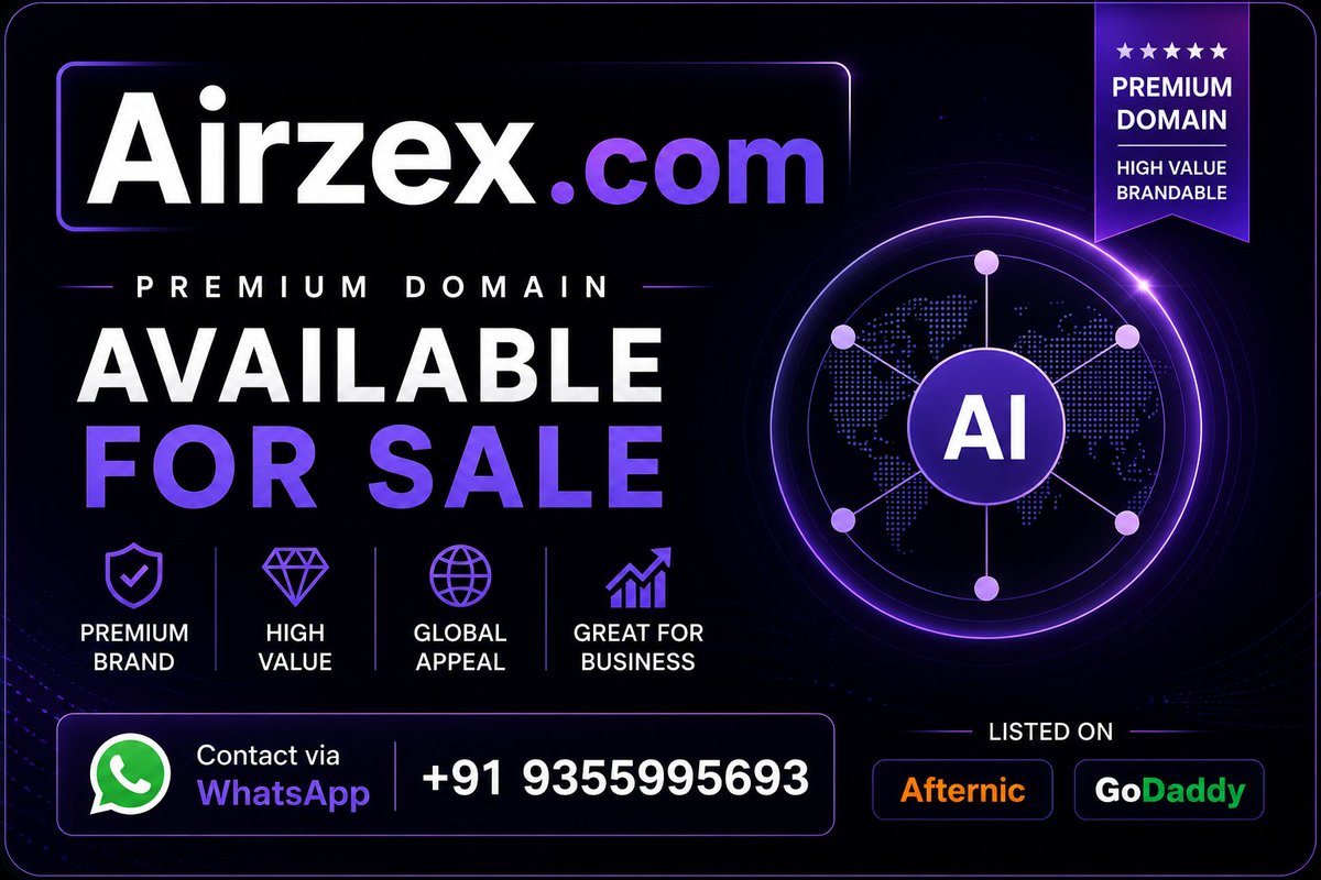 aniketrastogi01's tweet photo. https://t.co/ga5PCE5M0z is available for Sale

https://t.co/Jg4S7VFtp2⁠
📧 info.altopin@gmail.com
📞 +91 93559 95693

#Domains #PremiumDomains #DomainBroker #Branding #Startups #Entrepreneurship #DigitalAssets #BusinessGrowth #DomainInvestment #Altopin #drone https://t.co/vLaMdVR0kp