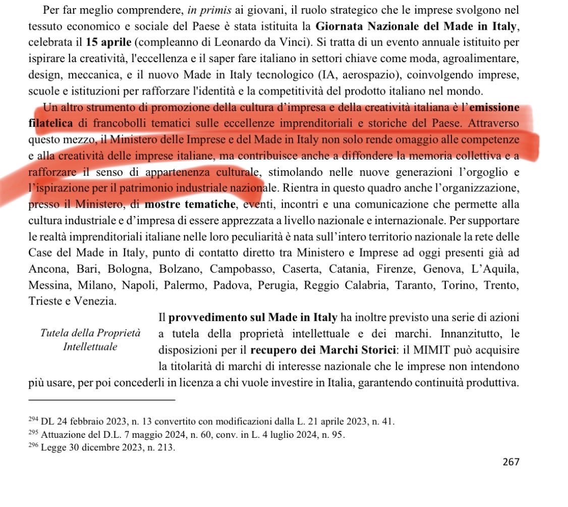lucianocapone's tweet photo. Il ministro Adolfo Urso oggi ha presentato addirittura otto francobolli. È un tassello della “Nuova Strategia Industriale” contenuta nel piano quinquennale “Made in Italy 2030”, elaborato dal MIMIT dopo anni di studio, per promuovere la “creatività italiana”. Altro che AI. https://t.co/g580QUuQyT