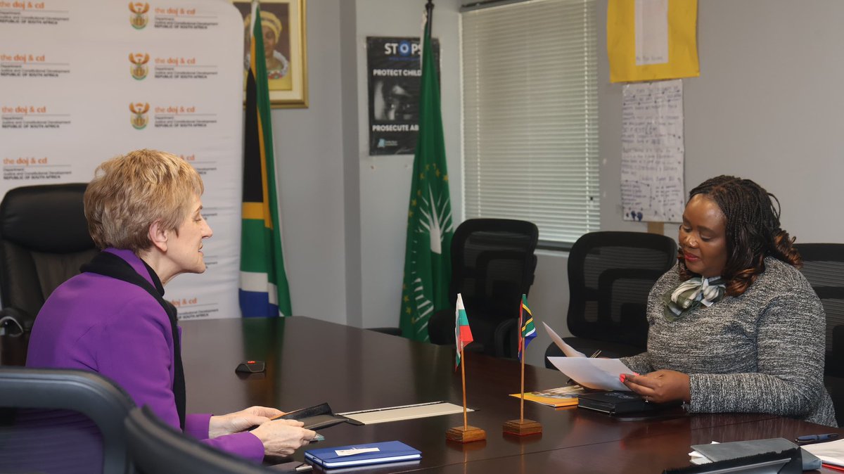 mmkubayi's tweet photo. Bilateral meeting with the Ambassador of Bulgaria at the Department of Justice and Constitutional Development office in Pretoria 🇿🇦🇿🇦🇿🇦 https://t.co/7jYcadzOfU
