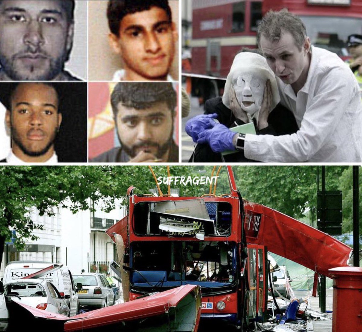 Suffragent_'s tweet photo. Today marks 21yrs since 7/7.
I was on the tube when four muslims - Hasib Hussain, Mohammed Khan, Germaine Lindsay & Shehzad Tanweer - detonated chemical bombs made from an al-Qaeda formula.
56 died, 784 injured. 🇬🇧 https://t.co/FnxOVbD9eR