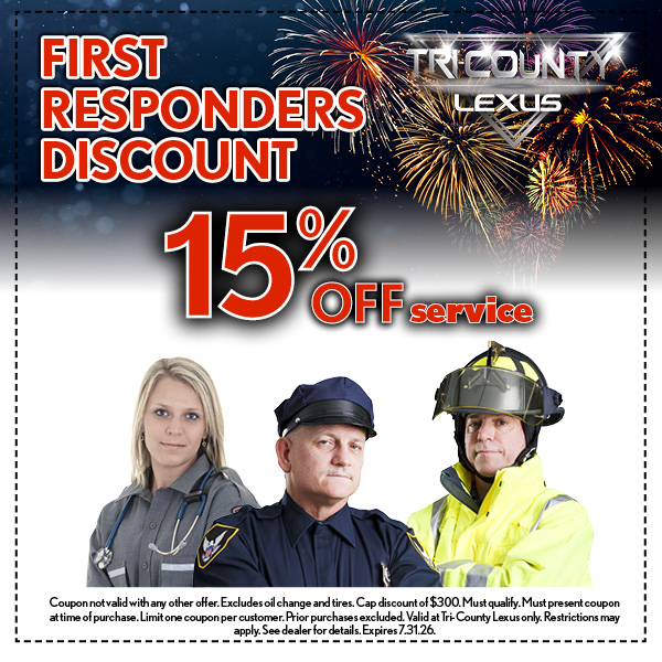 TriCounty_Lexus's tweet photo. For the month of July, Tri-County Lexus is offering a first-responder service discount.
Book your appointment and let our certified team handle the rest. 🔧🚗
🔗 https://t.co/lKmAFqZIyT
#tricountylexus #lexus #littlefallsnj #lexusservice #carservice #autoservice #servicedeal https://t.co/nXlqVoOTxF