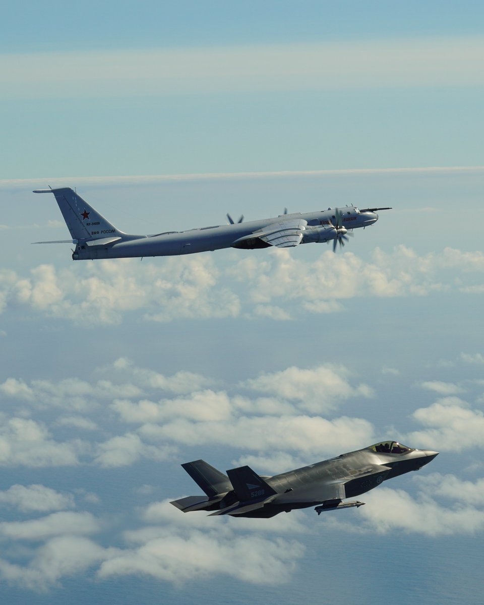 NATO_AIRCOM's tweet photo. Busy days across European airspace ✈️

From the High North to the Black Sea region, NATO Quick Reaction Alert (QRA) aircraft have scrambled on multiple occasions in recent days to identify aircraft and drones flying close to NATO airspace.

Among the latest intercepts:
🇳🇴 F-35s from Evenes Air Base scrambled to identify a Bear-F flying close to Norwegian airspace.
🇮🇹 Eurofighters deployed on NATO's enhanced Air Policing mission in Romania scrambled to identify drones flying close to Romanian airspace.

NATO Air Policing missions and national QRA assets remain ready around the clock to protect the airspace of one billion people across the Alliance.
