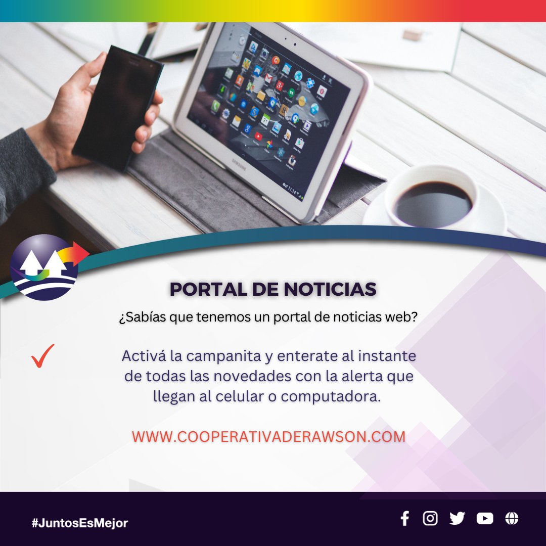 CooperativadeRw's tweet photo. 📷 Informate de todas las noticias en nuestro portal

📷 Un espacio a través del cual comunicamos eventos y actividades de forma fácil y clara.

📷Ingresa a: https://t.co/0WNNjYUJug

#JuntosEsMejor https://t.co/fW3kWnl6Ju