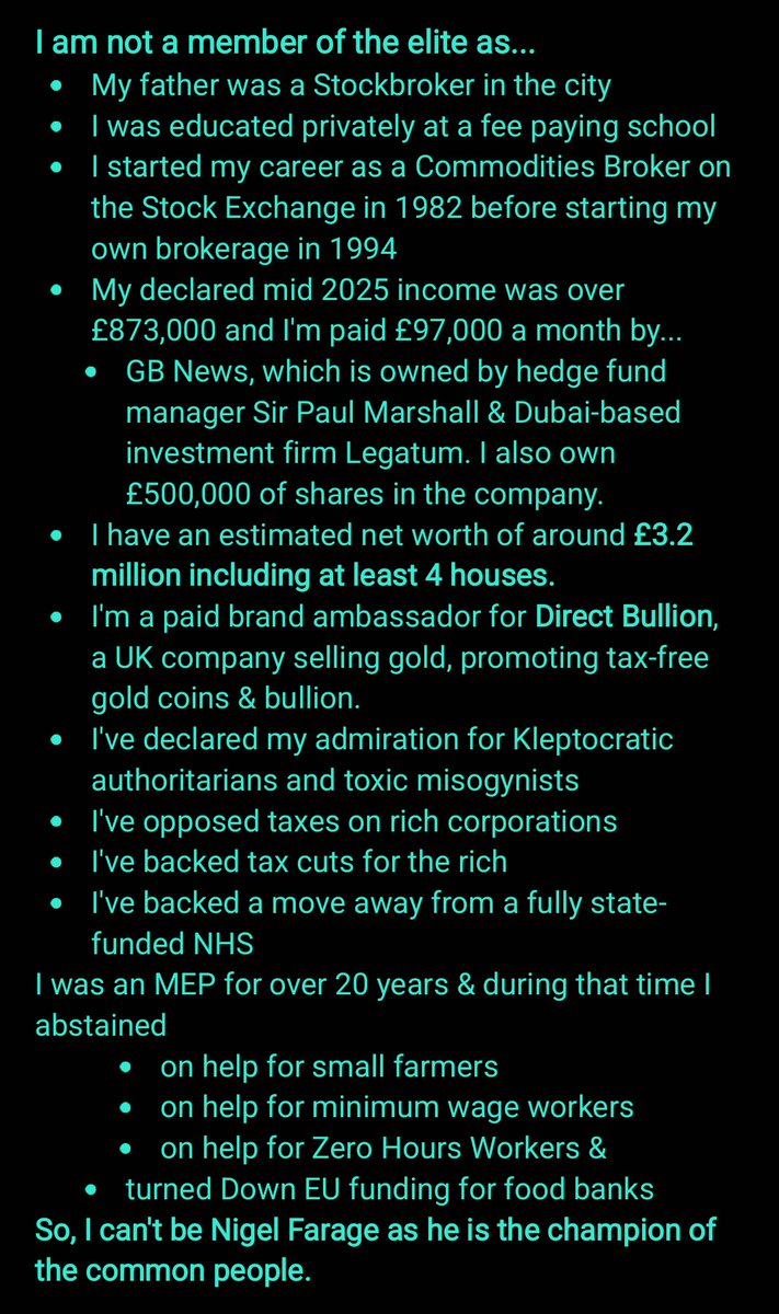 AndrewK19226879's tweet photo. @NadineDorries @Nigel_Farage " take on the establishment"? https://t.co/Cy8yYFRbOd