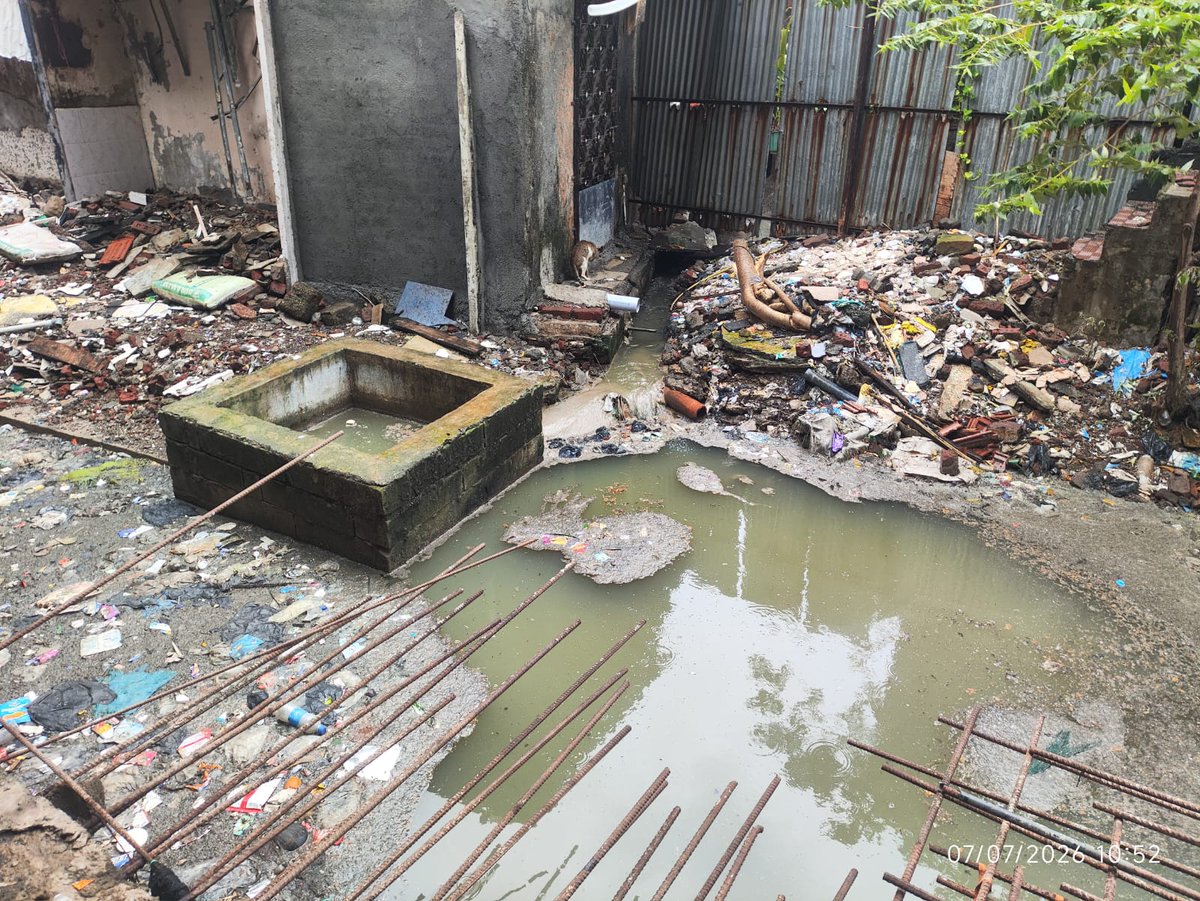 UtopiaCHSL's tweet photo. Today's situation (07-Jul-2026): The stormwater from Shastri Nagar continues to flow directly into our society's basement, causing severe flooding with filthy water, garbage, mud, sludge, and other waste. Our dewatering pumps are repeatedly getting choked, making the situation worse after every rainfall.

Despite repeated complaints, no action has been taken. The drainage line has still not been cleared, so instead of flowing through the drain, the entire rainwater flows over the surface and into our basement. The drain is damaged at several locations. Even when we attempt temporary repairs, the water finds another path into our society. Any cleaning carried out is rendered useless after the next spell of rain.

To make matters worse, human excreta from the adjoining slum is being discharged into our society, creating an extremely serious public health and sanitation hazard.

@mybmc @mybmcWardHE @mybmchealth

We are living in unbearable conditions. We urgently request the authorities to take immediate action to repair the drainage system, clear the blocked drains, stop the inflow of contaminated water, and protect the health and safety of our residents.

Thank you.
@CMOMaharashtra @AshwiniBhide @ShelarAshish

@fpjindia @richapintoi @htTweets @IndianExpress @mid_day

https://t.co/IYLZ0AR121