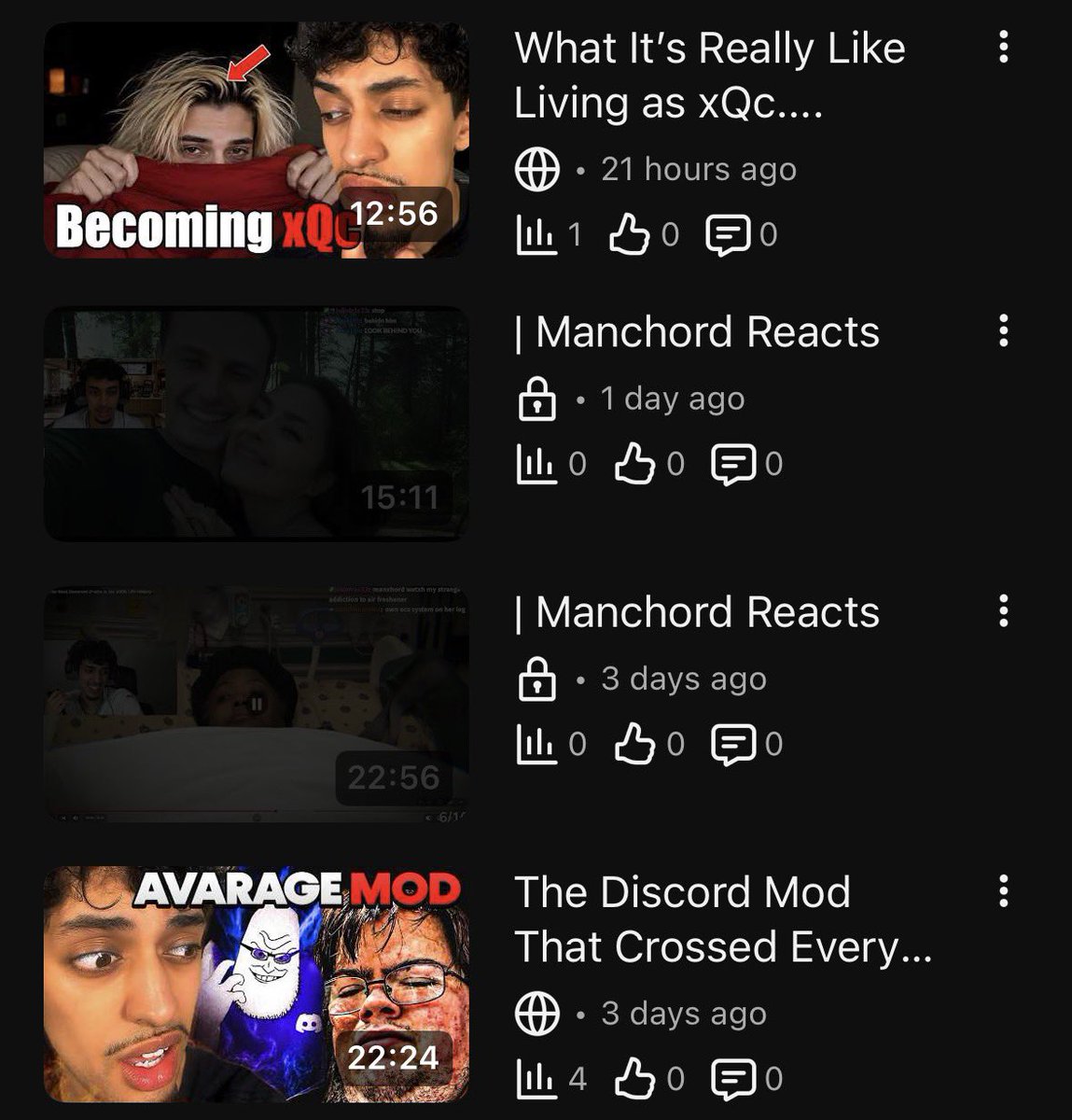 Manchords's tweet photo. Real question how do i make a brand new reaction channel blow or even gain attraction? Just by posting consistently? https://t.co/Yb5Iix9bdw