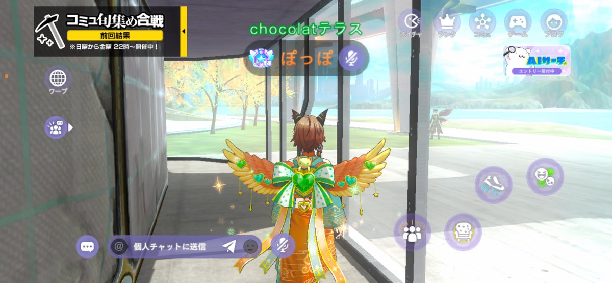 vc_poppo's tweet photo. 露天復帰バグでガラス張り建物に閉じ込められた際にミースのファンズワース邸に居るような疑似体験ができたし、ショーケースに閉じ込められたコスプレイヤーの気分になれるのちょっと良かった(良いか？) https://t.co/ibvfFqfbg8