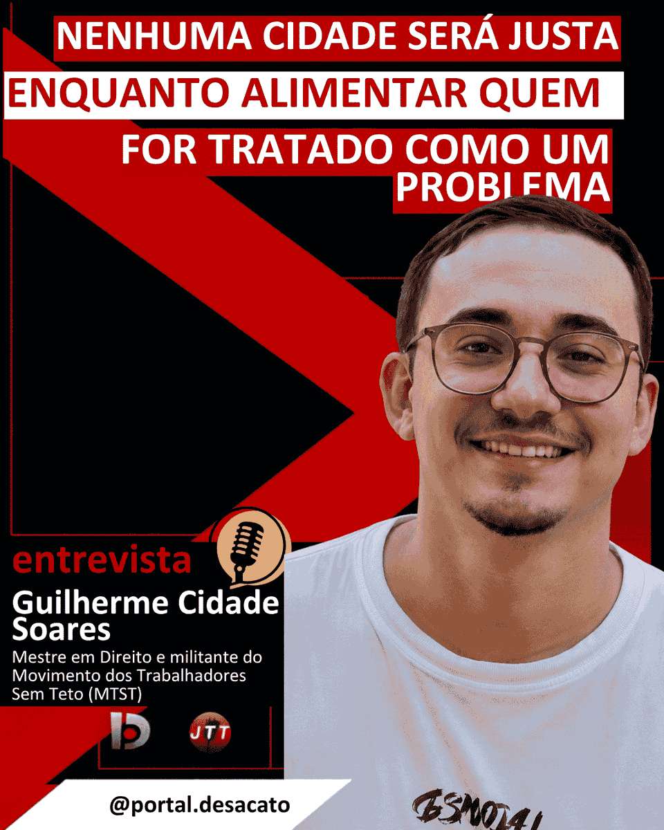 portaldesacato's tweet photo. A Justiça suspendeu o decreto que restringia a distribuição de refeições à população em situação de rua, permitindo que as cozinhas solidárias retomem seu trabalho. No JTT, Rosangela Bion de Assis e Raul Fitipaldi conversaram com Guilherme Cidade (MTST), que explicou como a mobilização popular e a atuação das defensorias públicas garantiram essa importante vitória em defesa do direito à alimentação.

A entrevista também discutiu a criminalização da solidariedade, a ausência de políticas públicas de segurança alimentar, o fechamento do Restaurante Popular e a necessidade de garantir dignidade às pessoas em situação de rua. Mais do que uma decisão judicial, a suspensão do decreto reafirma que combater a fome é dever do Estado e que a solidariedade não pode ser tratada como crime.

Leia mais em https://t.co/2zampKuKqf