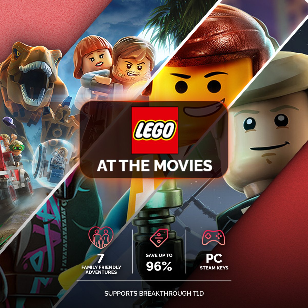 GreenManGaming's tweet photo. Build your LEGO PC collection for less with Star Wars, Jurassic World, The Incredibles, NINJAGO and more in one limited-time PC bundle.