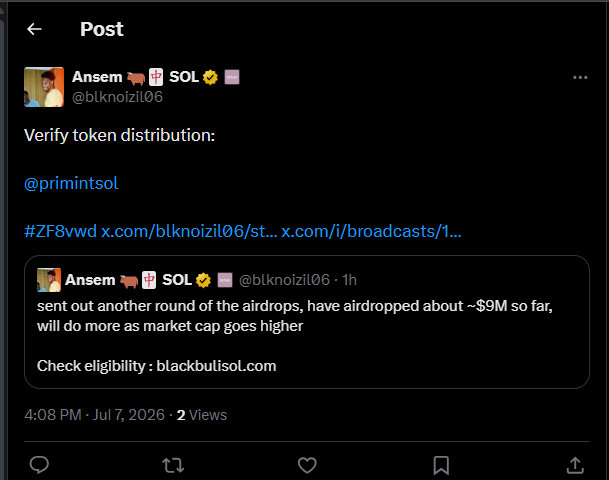 primintsol's tweet photo. DONT FALL FOR THIS SCAM @blknoiz06 is the real account watchout for scammers like @blknoizil06 https://t.co/BHrLLNdDLt