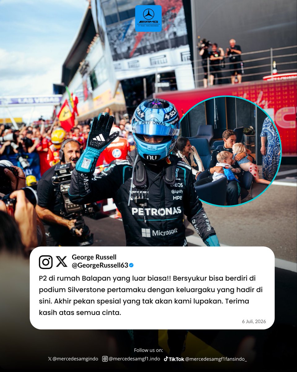 MercedesF1FanID's tweet photo. 🚨POST RACE #BRITISHGP🇬🇧‼️

Postingan George dan Kimi di Instagram dan X setelah GP Inggris.

#F1 #GeorgeRussell #KimiAntonelli https://t.co/fdfAXEmSvT