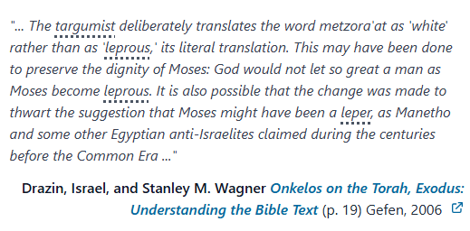 LokiLoko_'s tweet photo. You're blindly following dawah retards, now let me destroy this argument for you.

Using the inference to the best explaination;

The Onkelos Targum dated prior to Christ does the same thing buddy, using the inference rule hearing this story orally is more probable than an all knowing deity "consciously editing"

Also see Stanley M Wagners commentary, for confirmation of this "conscious edit" by the Targumim. Unlucky Champ.