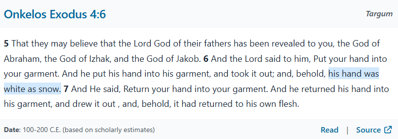 LokiLoko_'s tweet photo. You're blindly following dawah retards, now let me destroy this argument for you.

Using the inference to the best explaination;

The Onkelos Targum dated prior to Christ does the same thing buddy, using the inference rule hearing this story orally is more probable than an all knowing deity "consciously editing"

Also see Stanley M Wagners commentary, for confirmation of this "conscious edit" by the Targumim. Unlucky Champ.