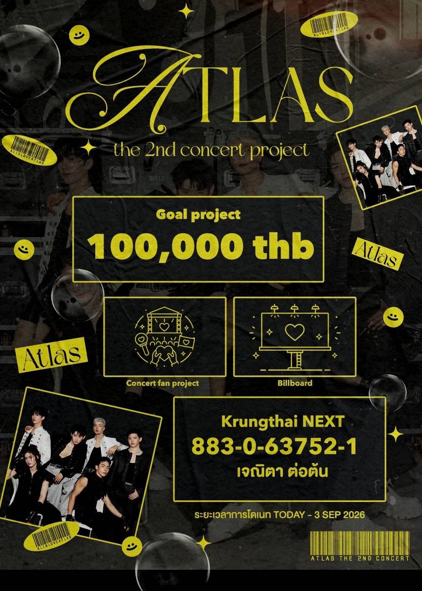 JETsRockets's tweet photo. 💙 ATLAS 2nd Concert Fan Project

ในนามของบ้านเบสทุกเมมเบอร์ ขอชวนทุกคนมาร่วมเป็นส่วนหนึ่งของก้าวสำคัญในการเติบโตของ ATLAS และสร้างความทรงจำพิเศษไปด้วยกัน

✨ Concert Fan Project
✨ Billboard Support

🎯 เป้าหมาย 100,000 บาท

#ATLAS2ndConcert #ATLAS2ndConcertFanProject https://t.co/EGVUmVmLa7
