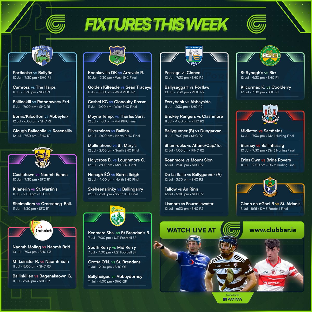 clubber's tweet photo. 📌 Fixtures this week on #ClubberTV 📌

Club Championship season is well under way, and we've got your weekend covered 🤝

📺Tune into all games LIVE and EXCLUSIVE on https://t.co/8RTIDVIpju https://t.co/2YvUcz8gzt