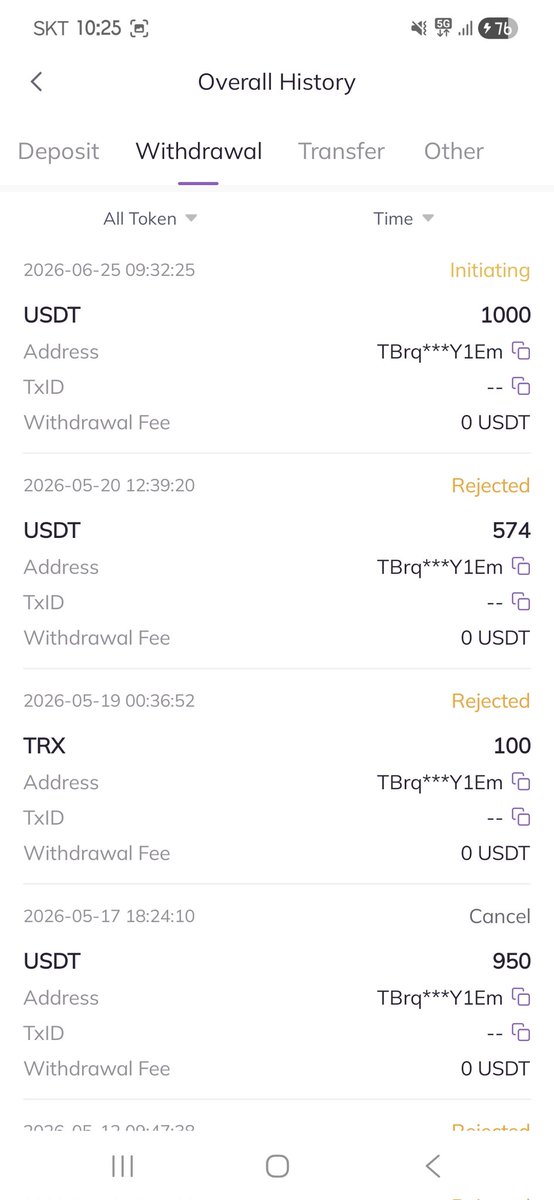 YYeong73820's tweet photo. @AscendEX_ [Tweet 3] 
June 24: Right after keeping me silent with that mail, they pretended to co-operate by authorizing a partial withdrawal of 1,000 USDT. But it was just another dirty delay tactic to buy time. https://t.co/UqchFnLGz6