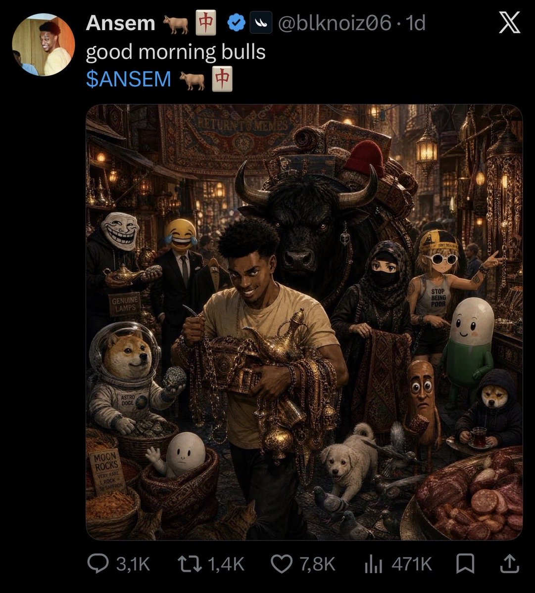 dogwifhoodX's tweet photo. When the narrative keeps pointing to one ticker, you pay attention. 

4 posts by Ansem in 24 hours!
$HOOD is front and center. https://t.co/gUjR6rN7q8