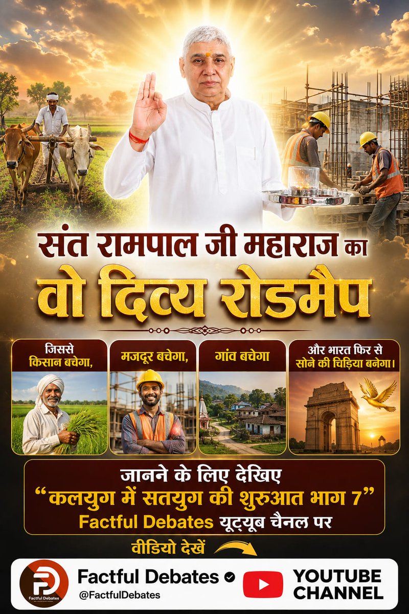 Rameshwer05's tweet photo. #IndiaWillBecomeTheGoldenBird
असम के जिस गाँव में सरकार ने 800 फीट बोरिंग कराया लेकिन पानी नहीं निकला और Sant Rampal Ji Maharaj द्वारा कराए गए बोरिंग से पानी कैसे निकला?
असम वासियों की जुबानी सच जानने के लिए देखिए "कलयुग में सतयुग की शुरुआत भाग 7" Factful Debates Yt Channel पर। https://t.co/hKxMQK8ukh