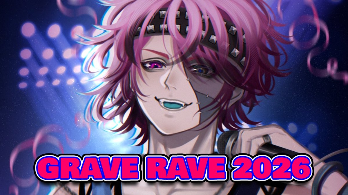rosco_graves's tweet photo. IT'S #GRAVERAVE2026 

I kidnapped a bunch of the boys to throw a bit of a mini concert! Let's have a killer time WOOOOOOOOOO!!  

SHOW UP OR BLOW UP! 💥 

🕓 | 6 PM PT / 9 PM ET / 10:00 JST 
📺 | https://t.co/RAaRRmIMZk
🖼️ | Art by @/kaiishakuu https://t.co/8iRKh7mmEP