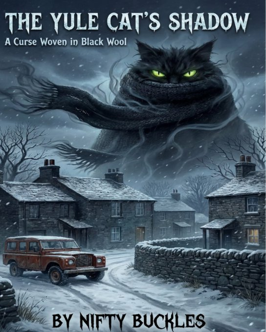 NiftyBuckles's tweet photo. 🎄❄️ #FairyTaleTuesday ❄️ #YuleCat  🐈‍⬛

In Icelandic folklore, the fearsome Yule Cat prowls the snowy countryside at Christmas, hunting those who failed to receive new woollen clothes before Yule. 🐈⬛🧶

What if the legend never faded?

The Yule Cat's Shadow: A Curse Woven in Black Wool is a gothic tale where ancient winter folklore awakens once more...

Read it here:
https://t.co/djtxgaJLTC

#FairyTaleFlash ❄️🎄
#ChristmasInJuly #YuleCat #IcelandicFolklore #GothicHorror #DarkFantasy #NiftyBucklesFolklore