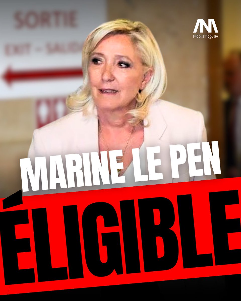 diegomediafr's tweet photo. 🚨COUP DE TONNERRE : MARINE LE PEN CONDAMNÉE EN APPEL

➡️ Peine prononcée :
• 3 ans de prison, dont 1 an ferme sous bracelet électronique
• 45 mois d'inéligibilité, dont 30 avec sursis
• 100 000 € d'amende

#MarineLePen #Justice #Politique #France #Présidentielle2027 #RN https://t.co/n8nVOBb1UY