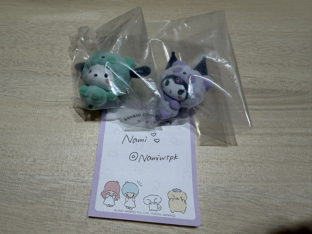 Namiwtpk's tweet photo. 🌱交換🌱
サンリオ もこもこパンダ フロッキーマスコット ガチャ 

【譲】クロミ、ポチャッコ
【求】マイメロ、シナモン

都内手渡し or 郵送交換可能◎
お気軽にお声がけください。

#サンリオ交換 #フロッキーマスコット https://t.co/wgwPqEVKcB
