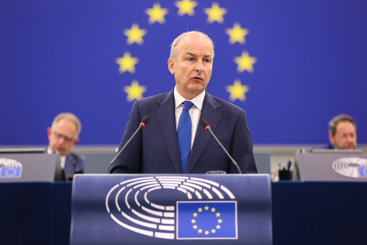 ThomasByrneTD's tweet photo. European Democracy in action!

Today in Strasbourg, I joined Taoiseach @MichealMartinTD, as he addressed the European Parliament on the Irish EU Presidency.

As the Taoiseach said, we are ready to get things done.

#Ireland2026EU 🇮🇪🇪🇺 https://t.co/Qvy9LSNbfG