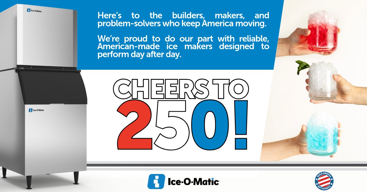 SEFA_LLC's tweet photo. Here’s to the builders, makers, and problem-solvers who keep America moving. We’re proud to do our part with reliable, American-made ice machines designed to perform day after day: https://t.co/n7e1QWANP6
#iceomatic #thechoiceisclear https://t.co/ZYpmY1eXJv