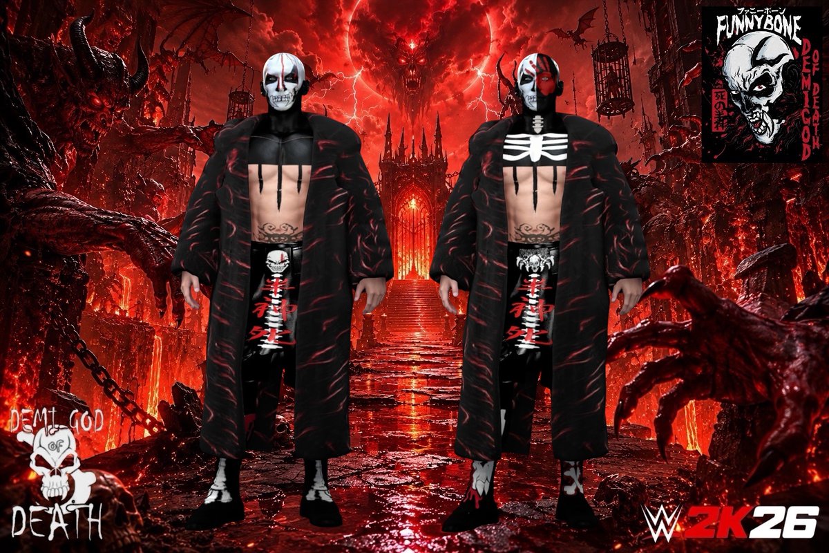 Stranger_Goonie's tweet photo. The Father of Filth
The Original Nightmare
Your Demi-God of Death
@DEMI_GODOFDEATH 
Funny Bone now available WWE2K26

Tags:funnybone,fsw,madloxdh https://t.co/MbjZkJdUeJ