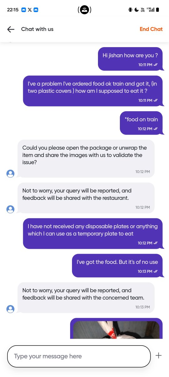 shitb23's tweet photo. Customer care literally copy-pasting the same useless message.
They have a 'specialized team' for this but can't help a guy who paid for food on a train.
Jishan is now eating daal with his fingers like it's 1992.
Tag @swiggy_in @SwiggySupport @NandanNilekani @foodtechnews https://t.co/FCaKNEgPIG