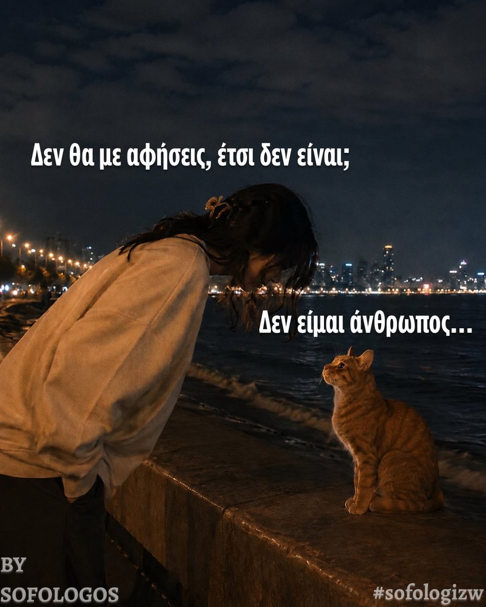 o_sofologos's tweet photo. Ίσως τελικά η αγάπη να μην έχει καμία σχέση με τις λέξεις. Ίσως να φαίνεται μόνο στις πράξεις. Και γι’ αυτό, μερικές φορές, ένα ζώο μπορεί να σου δώσει περισσότερη αφοσίωση απ’ όση πήρες ποτέ από ανθρώπους. https://t.co/2QlTOFAhiD