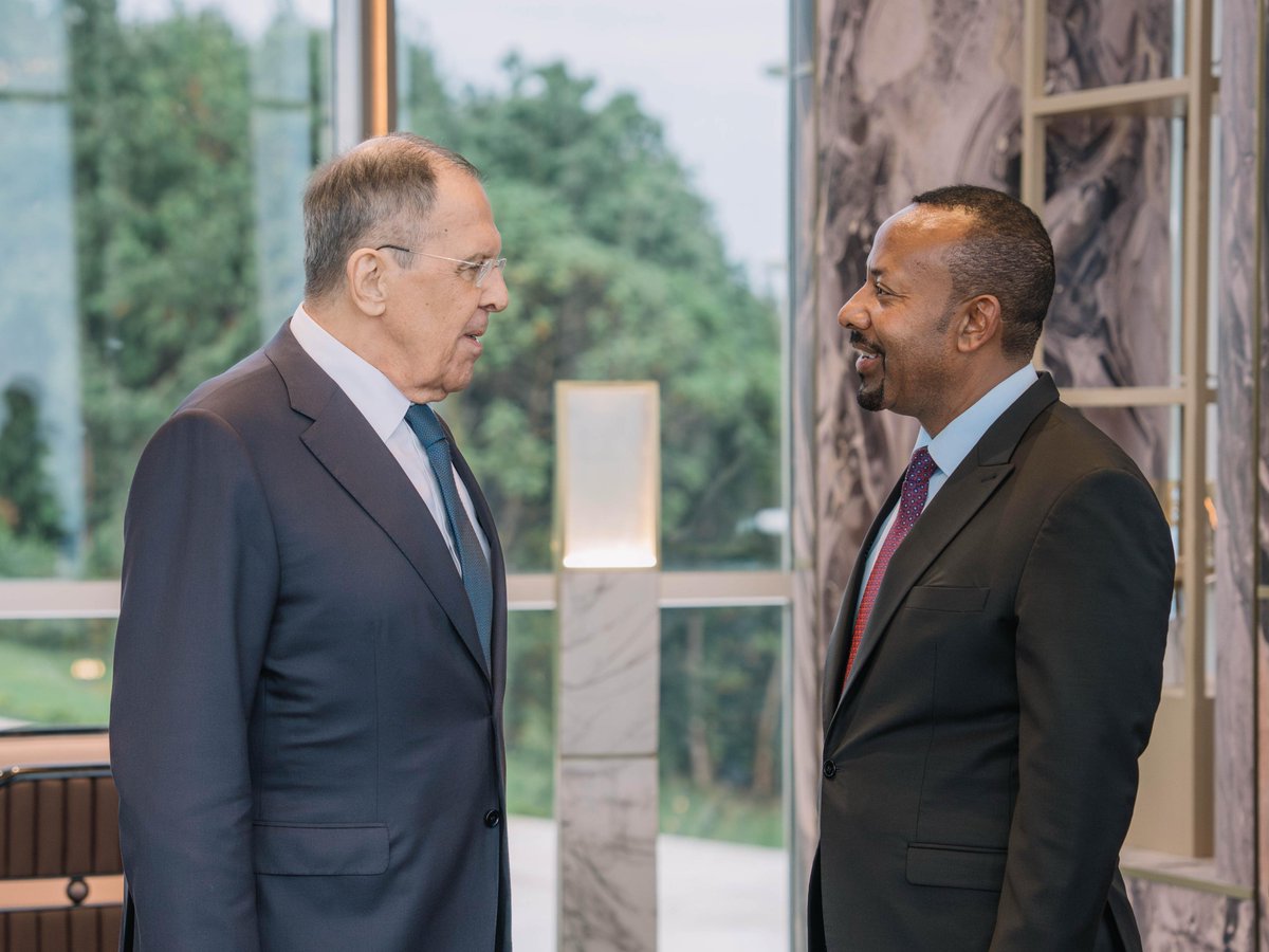 AbiyAhmedAli's tweet photo. It was a pleasure to meet with Mr. Sergey Lavrov, Minister of Foreign Affairs of the Russian Federation, and his delegation this evening, during which our discussions focused on bilateral relations and exploring new opportunities for cooperation. https://t.co/HG2l5QARsc
