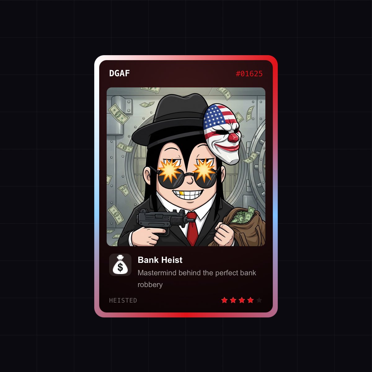 cryptohold's tweet photo. I'm robbing a bank soon

Join my crew @Heistedxyz

[ drop your card below👇] https://t.co/H6UBxAFrrt