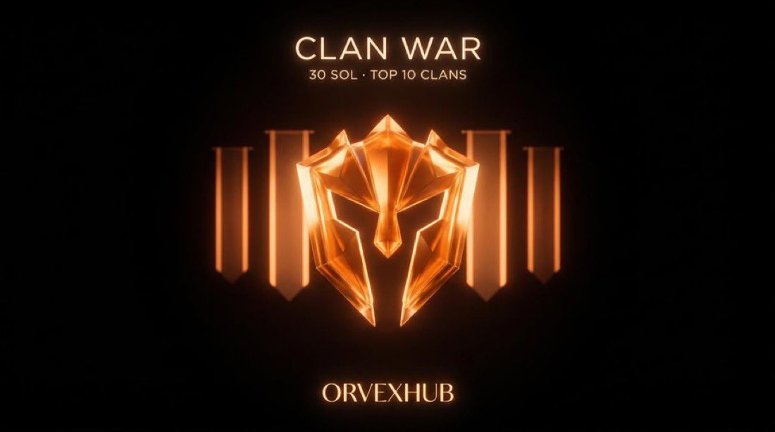 orvexhub's tweet photo. ⚔️CLAN WAR — EXTENDED. +48 HOURS FROM NOW.

While the project was down for works, the battle couldn't run fair — so we're not cutting it short. We're giving the time back. 

The Clan War is live again with the full standings you already earned, and the clock reset to a clean 48 hours from right now. Same board. Same 30 SOL on the line. Just the time you were owed. Rally your clan — the war continues.

And something we won't stay quiet about: We see you. Big communities and small ones — you've been carrying OrvexHub. The callers. The group chats. The ones grinding in the trenches for us every single day. Every one of you is on our radar.

Remember what we said about backing the call-creators? That wasn't just talk. Soon we start reaching out — directly — to the communities that showed up for us, to support you the way you've supported us. 

You back us. We back you. That's how it works here. 
  
⚔️Everything's live. The clock's running. Go to war.

$ORVX — built on X. Powered by you.

→ https://t.co/rA4mhzTdHH